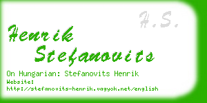 henrik stefanovits business card